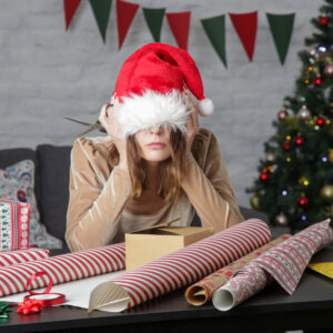 girl in a Santa hat