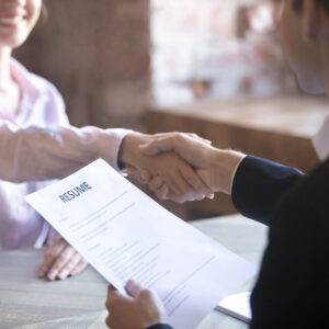 handshake after a successful interview