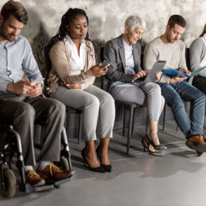 candidates waiting for an interview