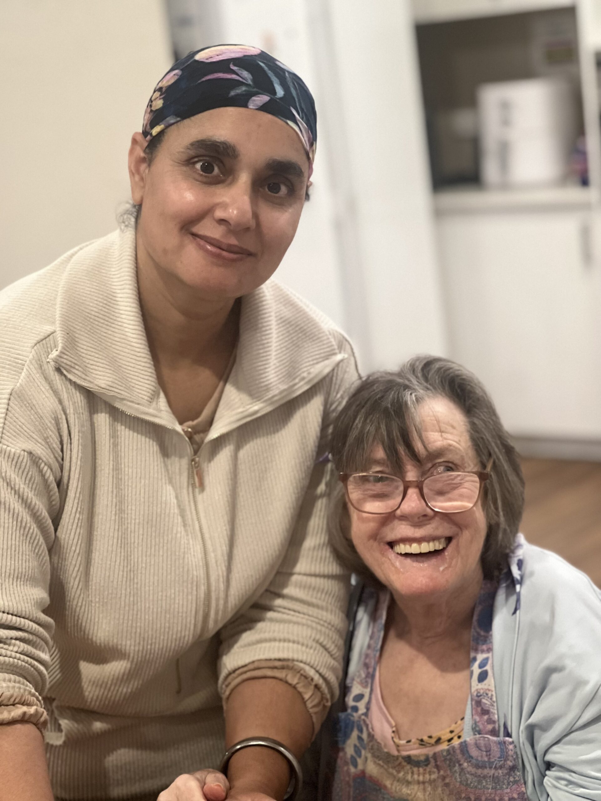 Sarabjit with one of her participants, Jenny.