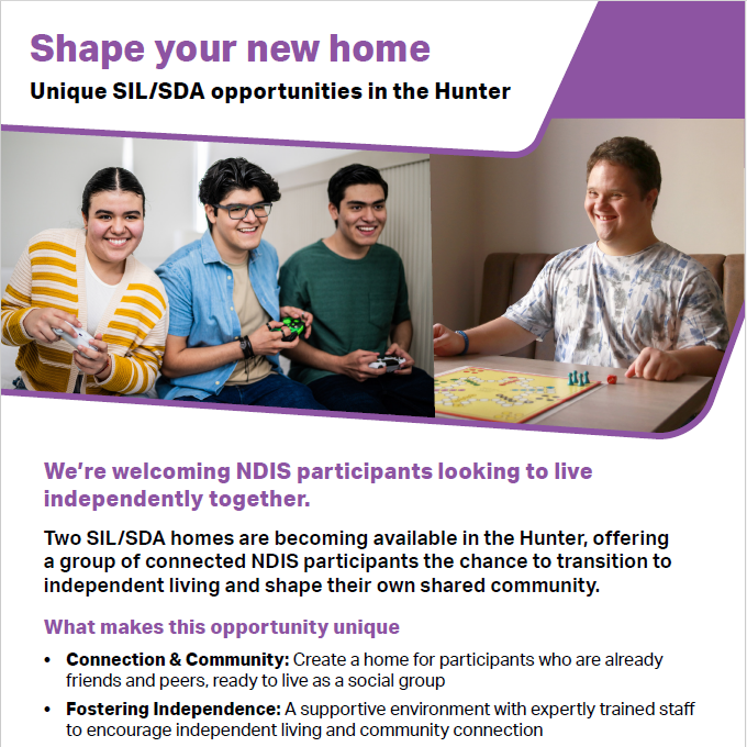 Hunter Homes NDIS Participant Infosheet