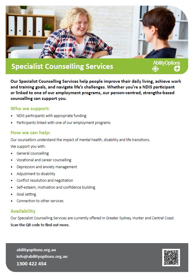Ability Options Specialist Counselling Services
