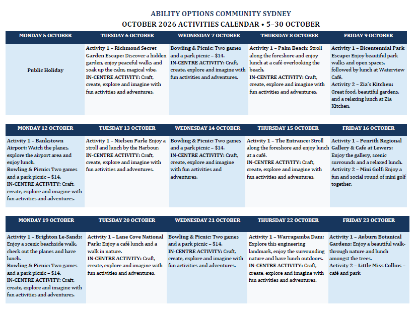 DOWNLOAD: Seven Hills Day Program Calendar