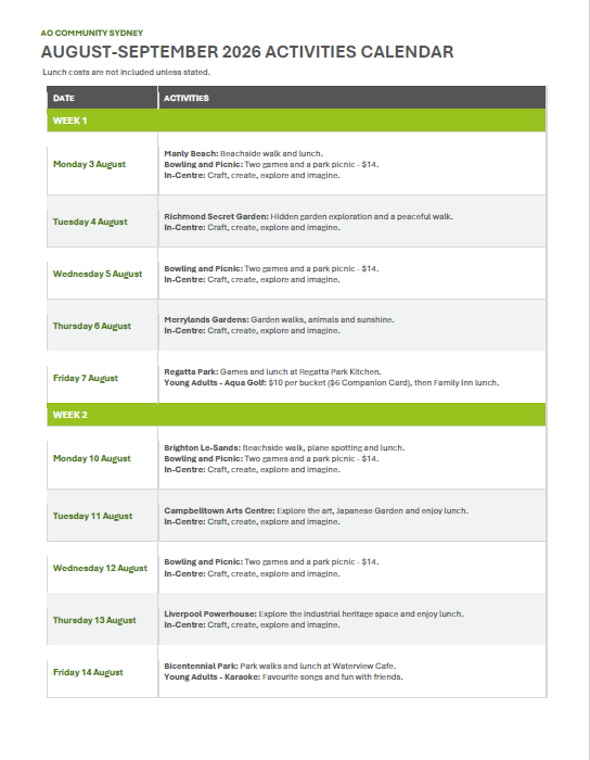 DOWNLOAD: Seven Hills Day Program Calendar
