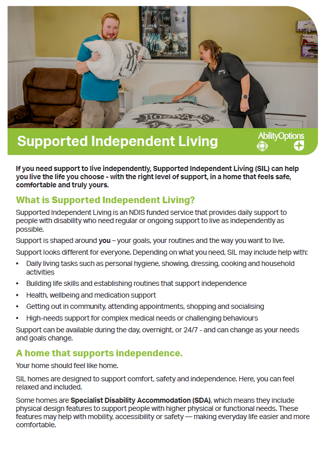 DOWNLOAD: Supported Independent Living Flyer