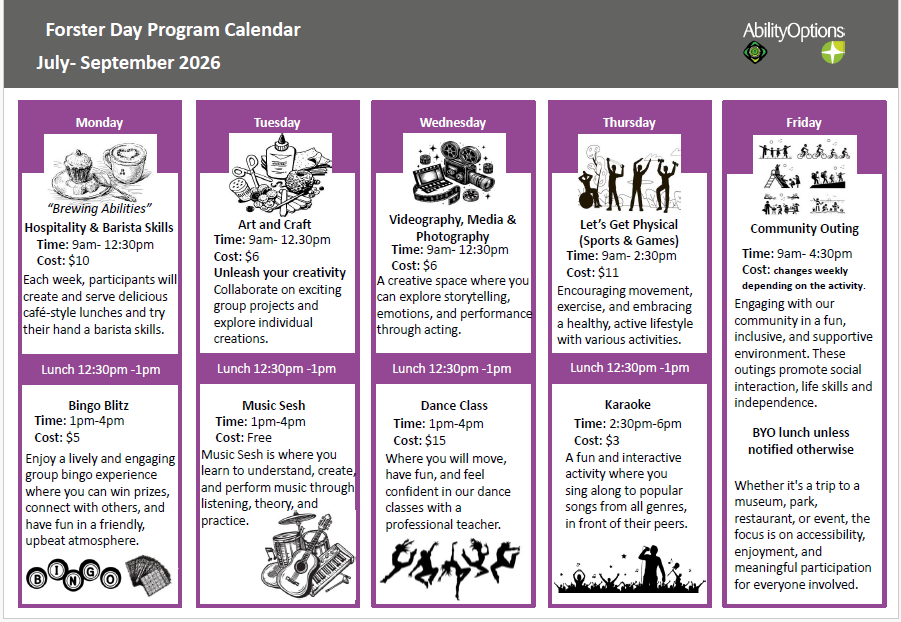 DOWNLOAD: Forster Taree Day Program & Groups Calendar